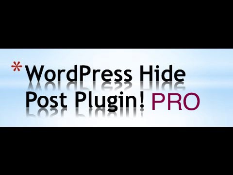 wordpress hide post pro
